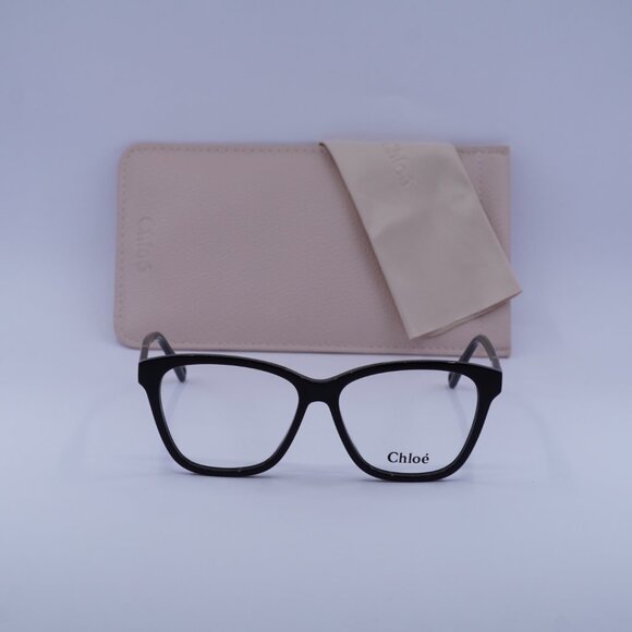 Chloe CH0084OA 001 Square Eyeglasses 55mm - Shiny Black - Picture 3 of 9